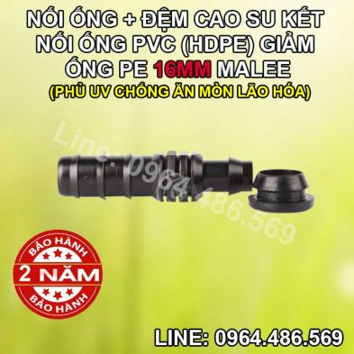 Nối khởi thủy ron cao su ống 16mm Malee